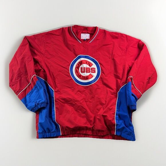 Chicago Cubs Pullover MLB‎ Genuine Merchandise Windbreaker Jacket XXL Y2K